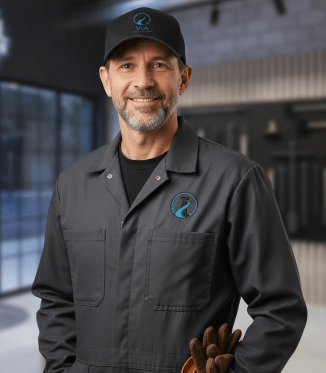 Via Chimney Sweep owner and certified technician in professional uniform